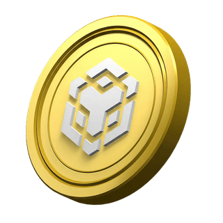 Pièce Binance BNB utilisée comme élément décoratif dans la section statistiques de Bour Capitève