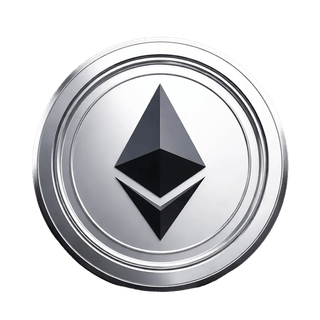 Composant visuel en suspension représentant la cryptomonnaie Ethereum ETH